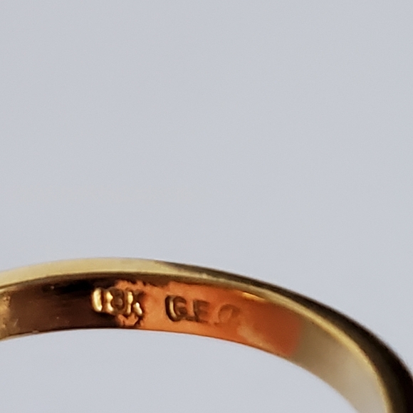 Pear Shaped Synthetic Diamond Engagement Ring sz 9 - Picture 10 of 11